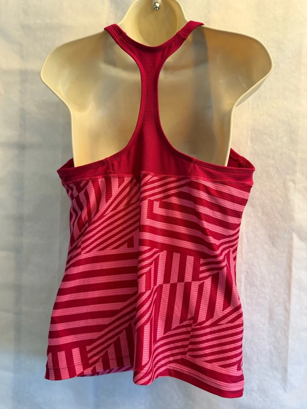 Vintage Nike Pink Athletic Tank Chevron Geometric Racerback Top Sz-L-(12-14).U15